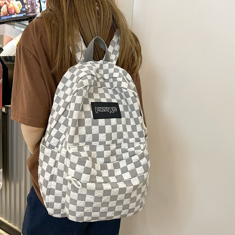 Balo Nữ Họa Tiết Caro Phong Cách Ulzzang Thời Trang KAYLEE KT40x31x13cm BLV05