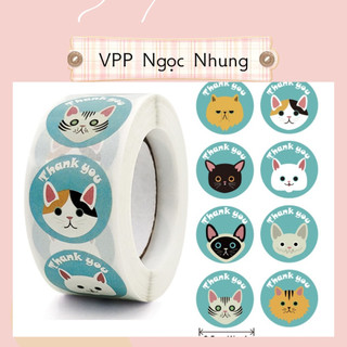 Cuôn 500 nhãn dán ❤️họa tiết động vật cute tròn 2,5 cm❤️ trang trí hộp quà, đồ handmade