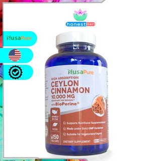Hỗ trợ đường huyết khỏe mạnh Nusapure Ceylon Cinnamon 10,000mg 150 Viên