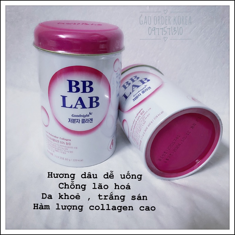 Bột uống ban đêm collagen BB LAB hộp 30 gói(full hộp)