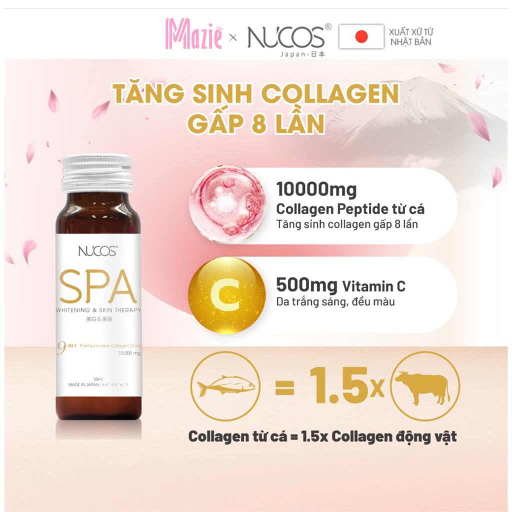 Collagen nước ngừa lão hóa Nucos Spa 10000 50ml x 10 chai