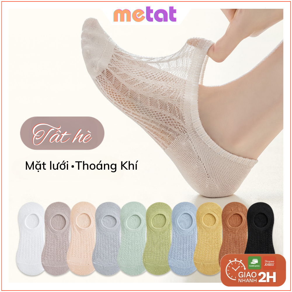 Tất Mùa Hè Dạng Lưới Đi Giày - Tất Lười Nữ Nửa Bàn Chân Thấm Hút Chống Mùi Hôi Ôm Chân Thoáng Khí - Mê Tất Official