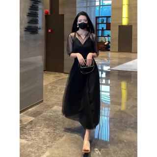MẬP STYLE SET ĐẦM 2S+ ÁO LƯỚI, CHẤT LƯỚI PHỐI THUN POLY