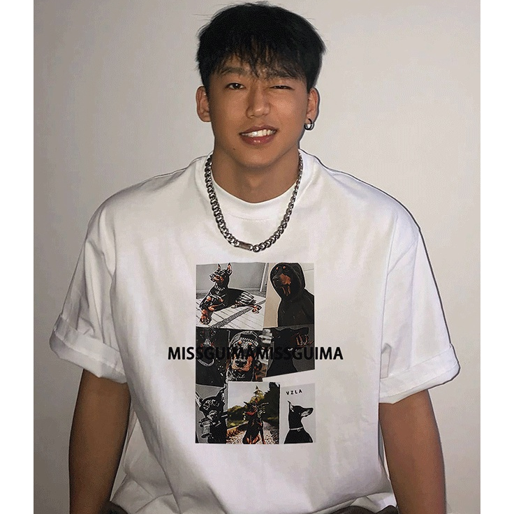 Áo Thun Nam Họa Tiết Chú Chó HeiLit Phông Tay Lỡ Chất Vải Cotton Co giãn Chuẩn Form Unisex