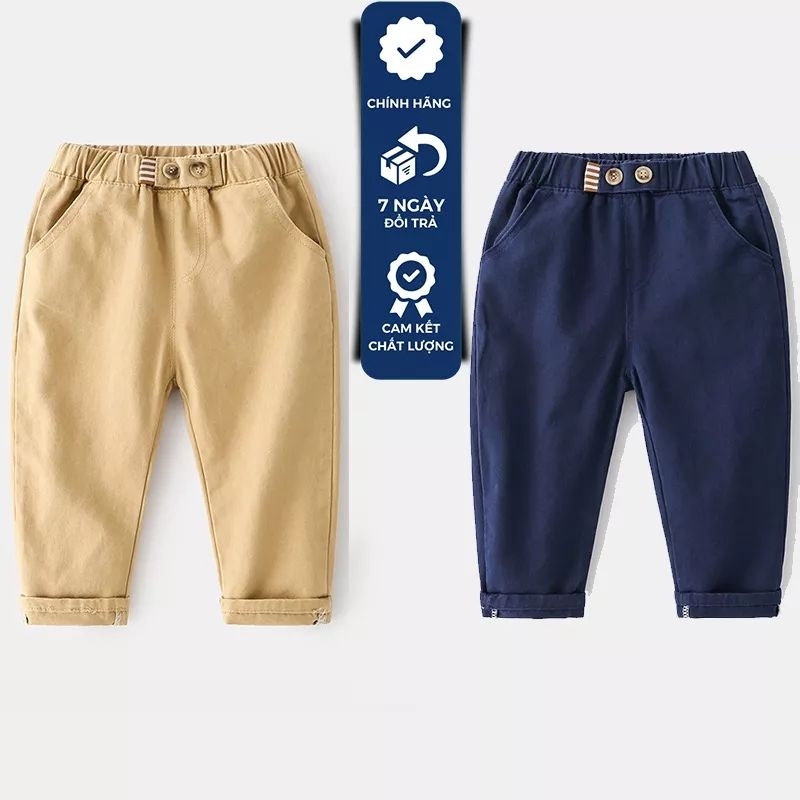Quần kaki bé trai, dày dặn, co giãn, thấm hút mồ hôi đi học, đi chơi