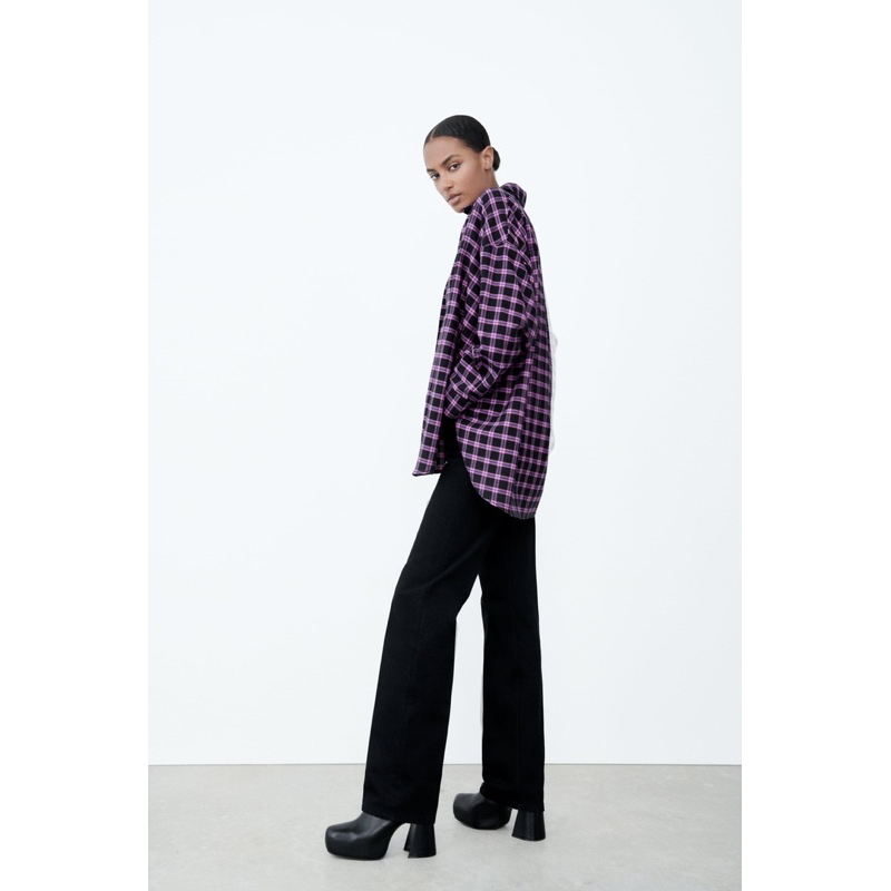 Sơ mi dạ kẻ ZARA AUTH SIZE S