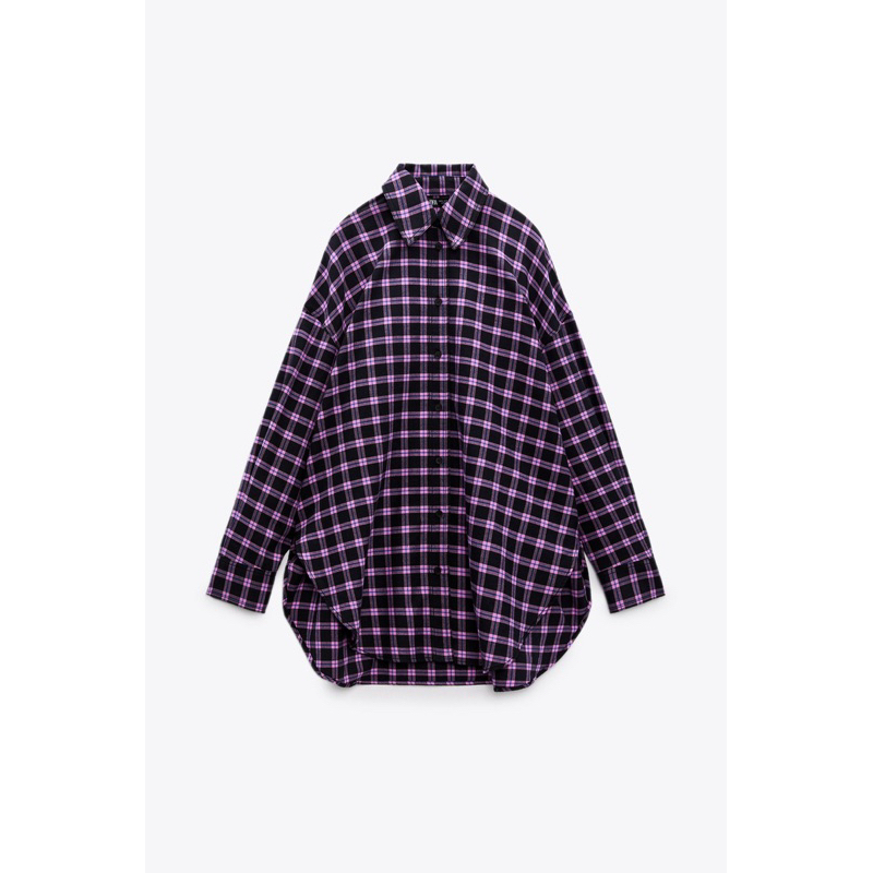 Sơ mi dạ kẻ ZARA AUTH SIZE S