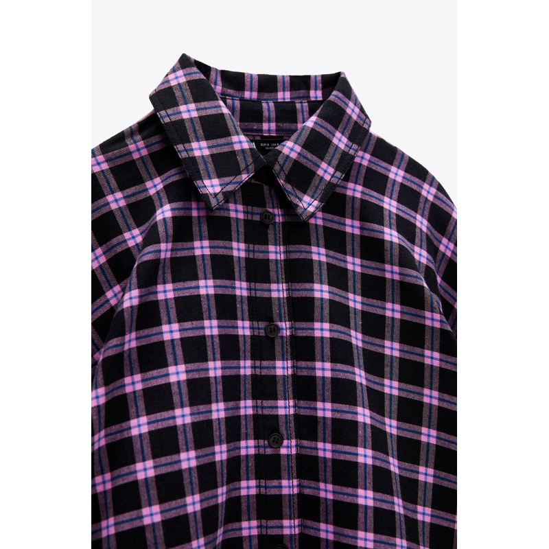 Sơ mi dạ kẻ ZARA AUTH SIZE S