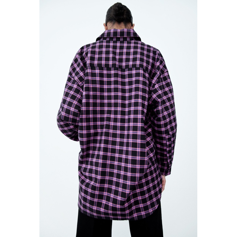 Sơ mi dạ kẻ ZARA AUTH SIZE S