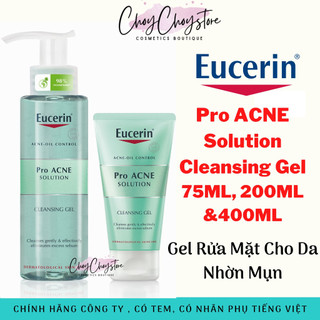 [TEM CTY] EUCERIN ProAcne Solution Cleansing Gel 200 mL - Gel Rửa Mặt Cho Da Dầu Mụn