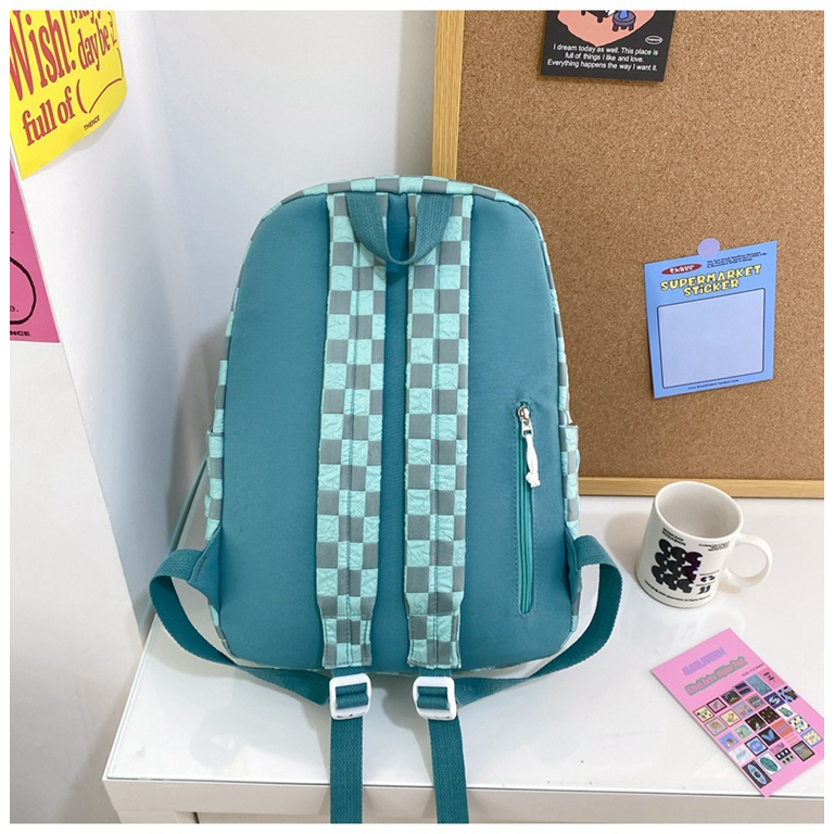 Balo Nữ Họa Tiết Caro Phong Cách Ulzzang Thời Trang KAYLEE KT40x31x13cm BLV05