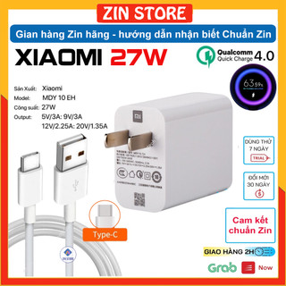 Bộ củ sạc nhanh Xiaomi (27W) Mi Turbo Charge 4.0 mã MDY-10-EH - Zin hãng bóc máy