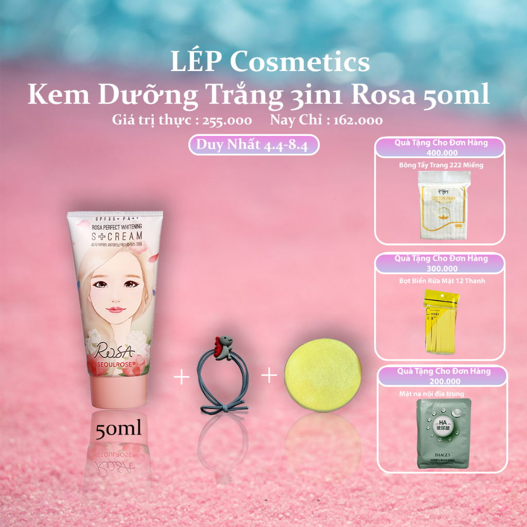 KEM DƯỠNG TRẮNG DA ROSA Seoulrose Bản mới nhất