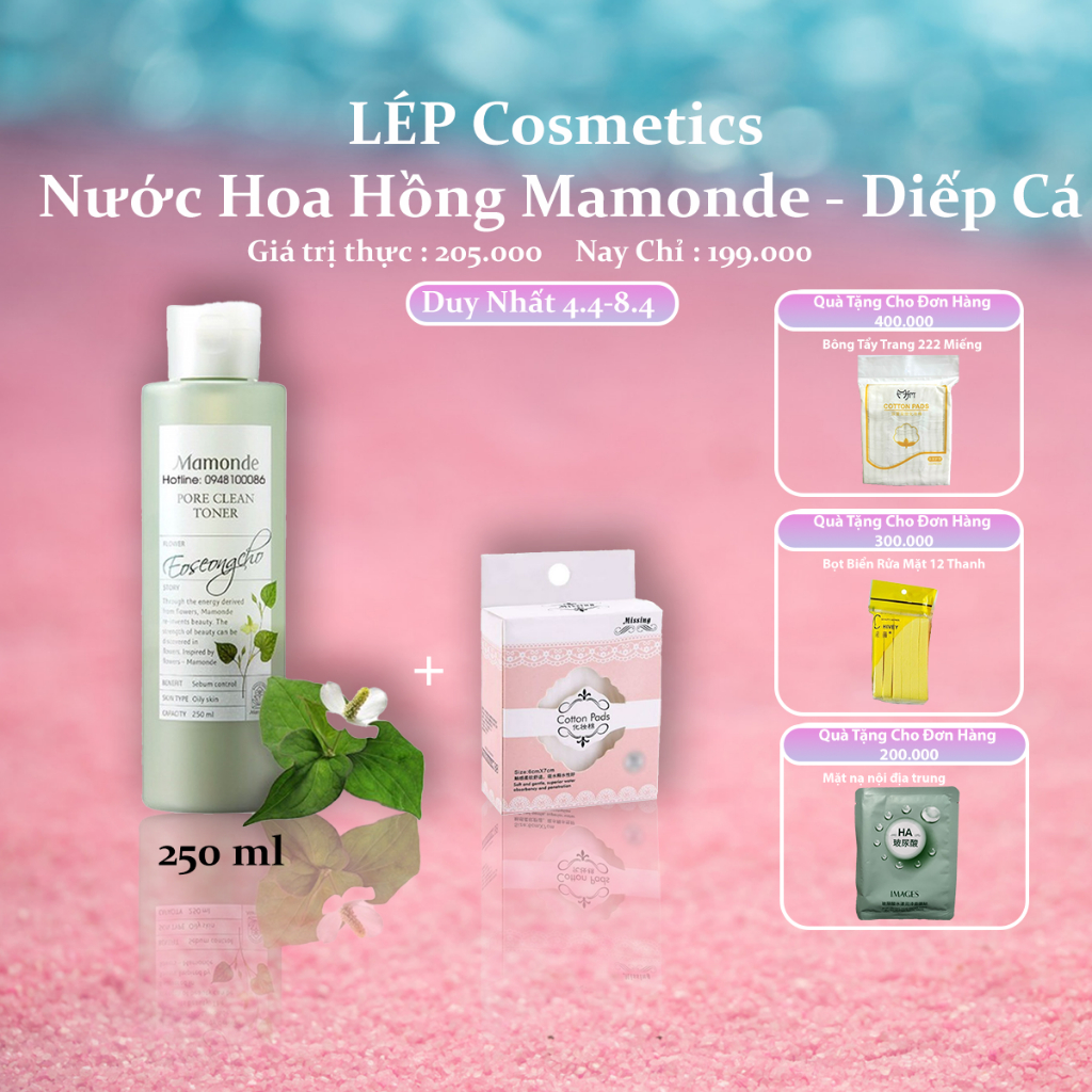 Toner Mamonde - Toner Diếp Cá - Nước hoa hồng cung cấp độ cẩm