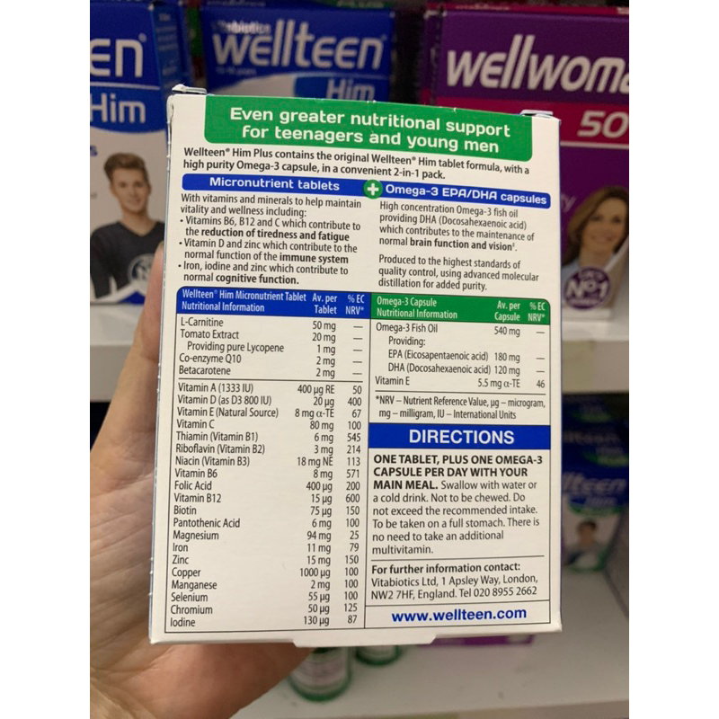 Vitamin cho bé trai tuổi dậy thì 13-18 tuổi Wellteen him