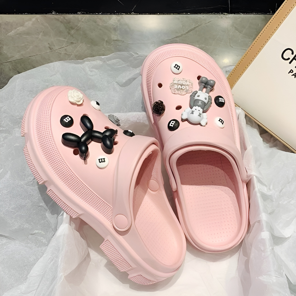 Dép sục thời trang Nam Nữ, dép sục EVA gắn Charm 2023