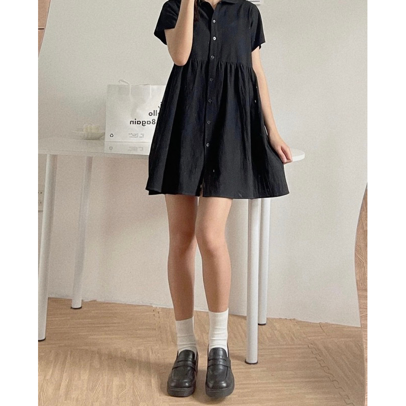 Đầm babydoll đen ngắn 18made ✿ 𝐁𝐲 𝐄𝐢𝐠𝐡𝐭𝐞𝐞𝐧 𝐀𝐠𝐚𝐢𝐧
