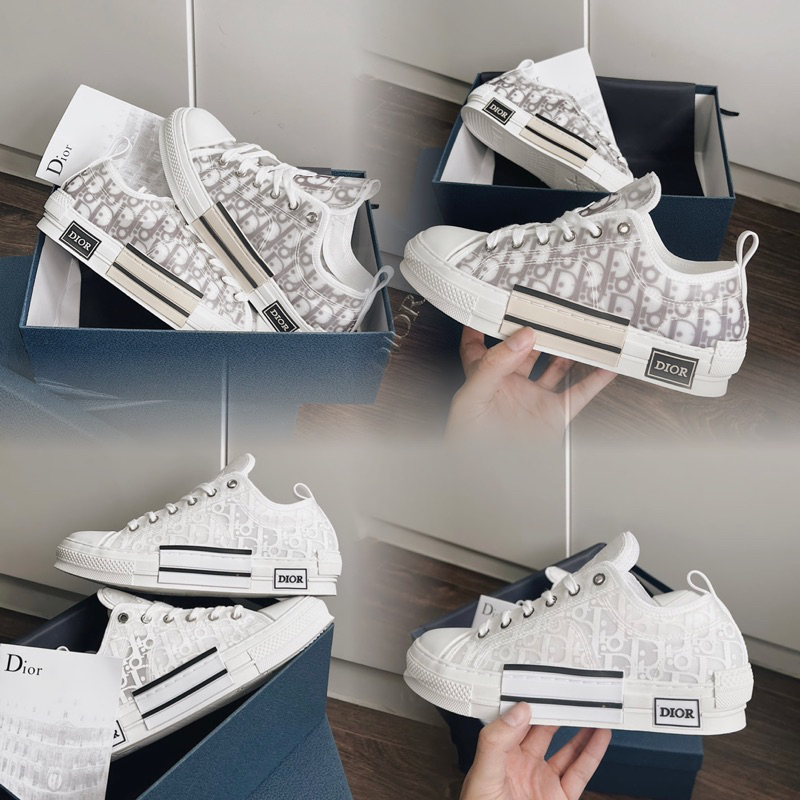 Giày thể thao sneaker Dior_ B23 thấp cổ 2 màu đen trắng bản cao cấp full box phụ kiện ( kèm box bảo vệ )