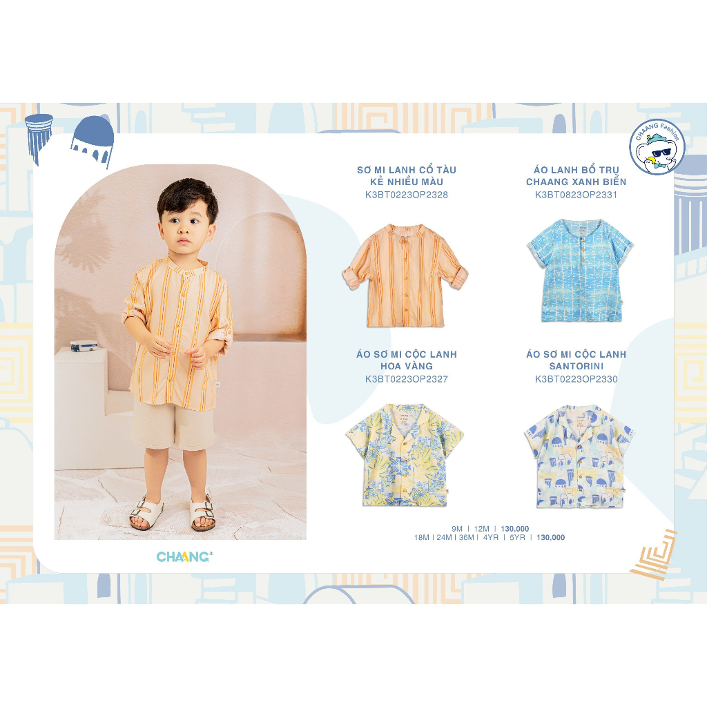 Áo cộc lanh cho bé trai mặc hè SS23