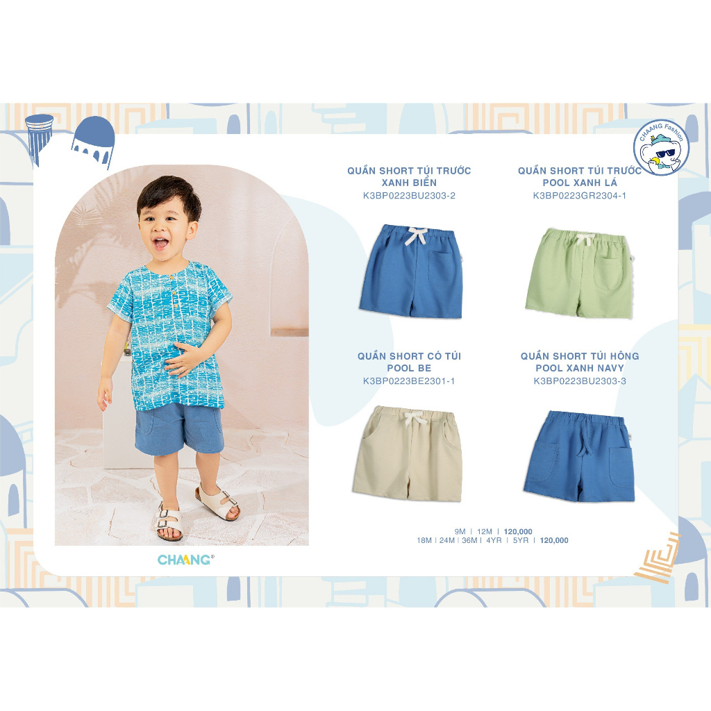 Quần short có túi cho bé trai SS23
