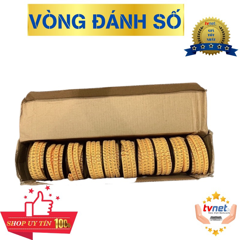 Vòng đánh số cao su từ 0 đến 9  dùng cho dây mạng, dây điện thoại,...