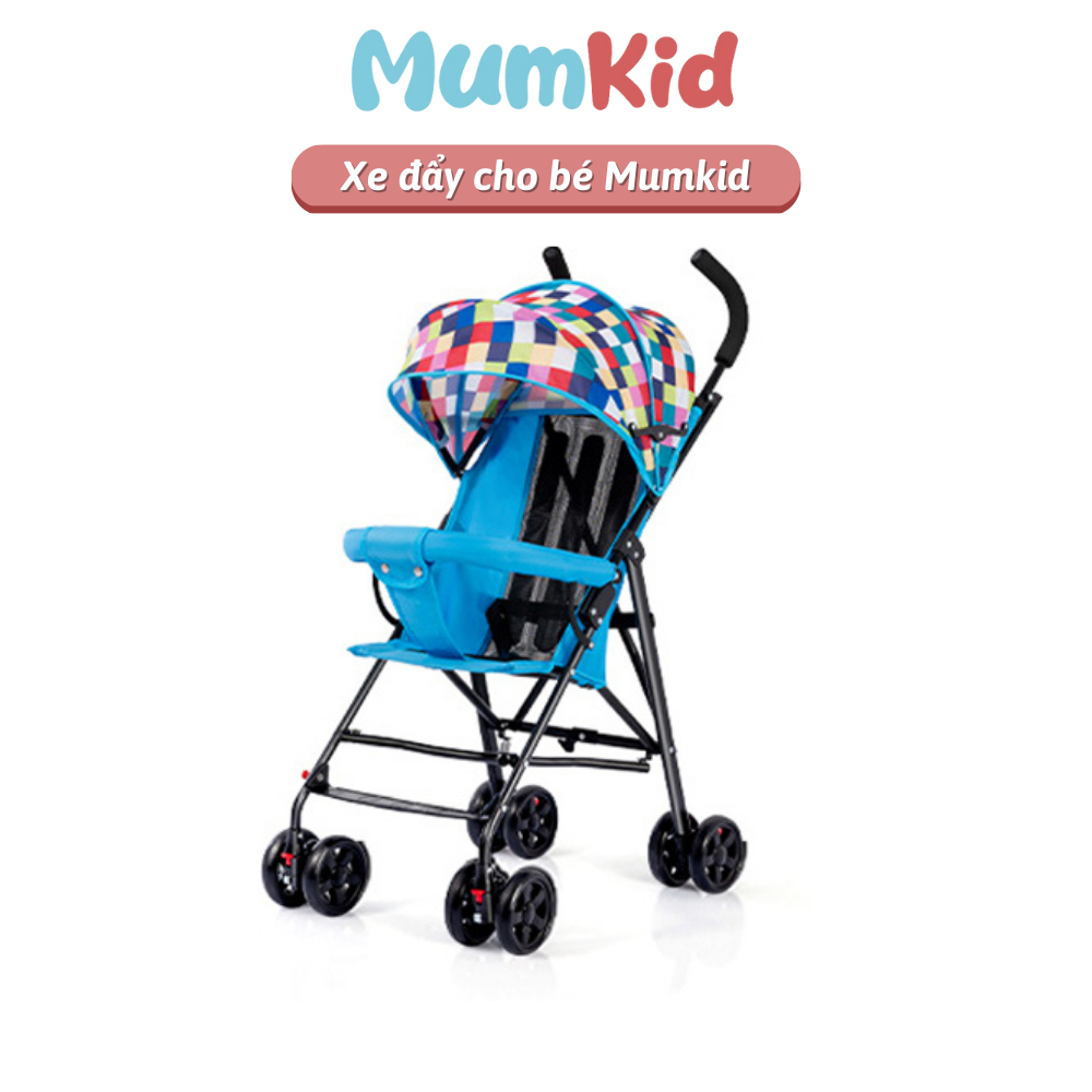 Xe đẩy cho bé gấp gọn MumKid thiết kế giúp bé không gù không võng khi nằm rộng rãi thoáng mát - MK23030