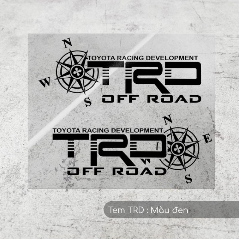 DECAL TEM  TOYOTA TRD TRANG TRÍ DÁN XE ÔTÔ PHONG CÁCH CỰC CHẤT