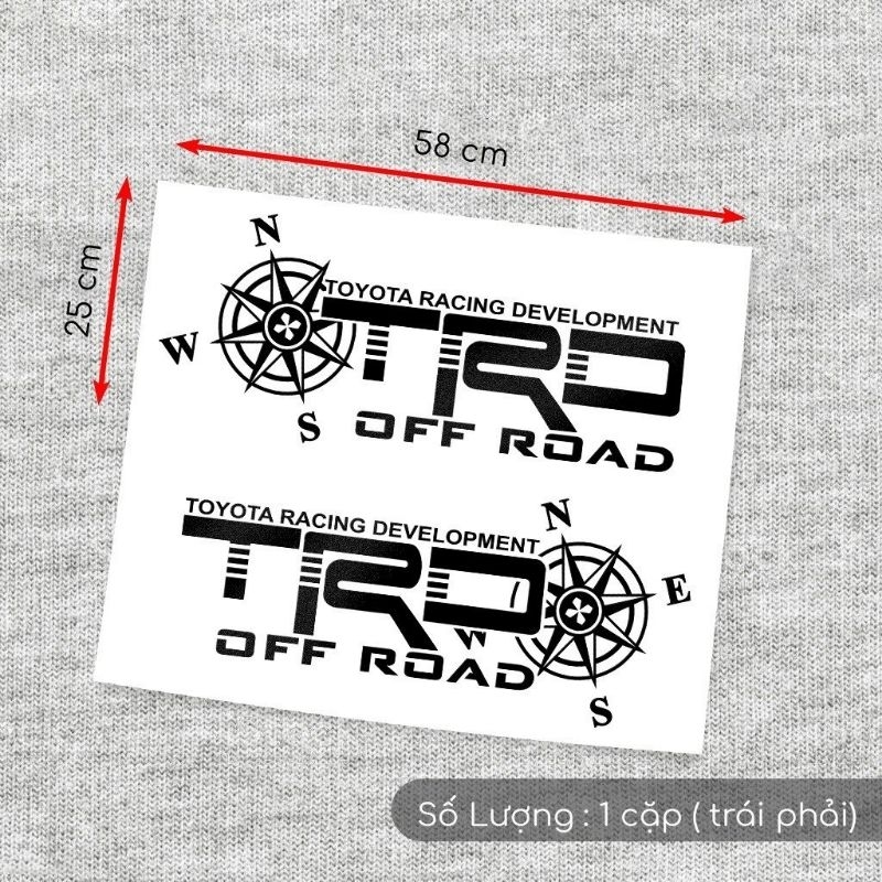 DECAL TEM  TOYOTA TRD TRANG TRÍ DÁN XE ÔTÔ PHONG CÁCH CỰC CHẤT