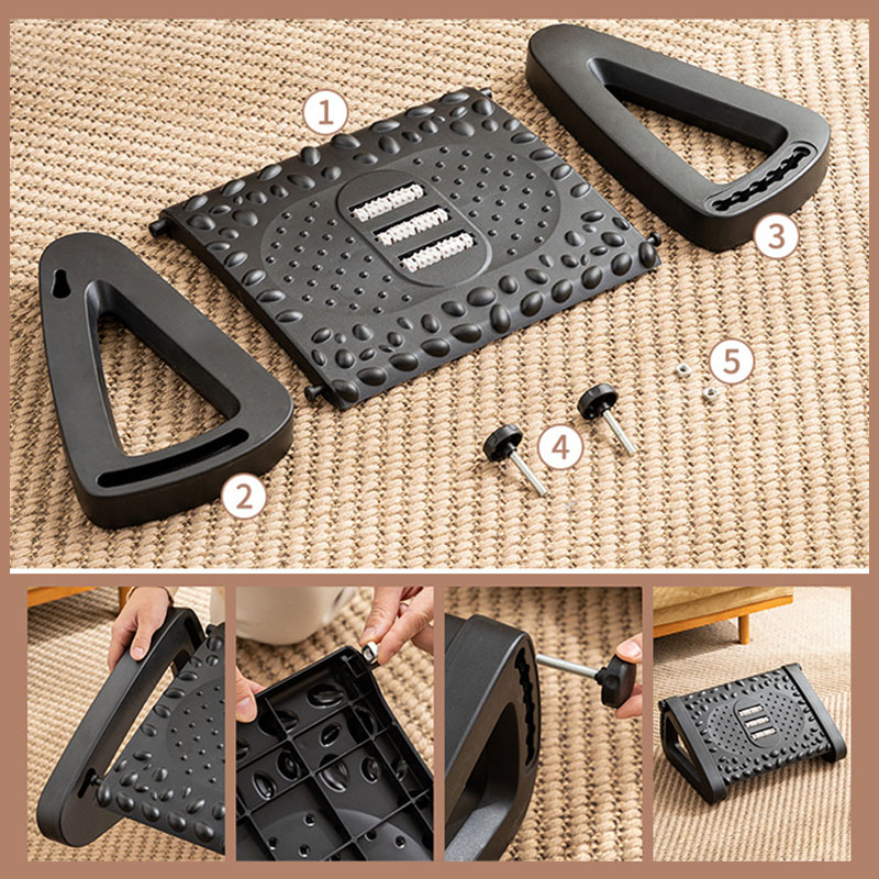 Ghế gác chân công thái học kèm massage chân chống trượt tiện lợi, ghế kê chân văn phòng, học sinh, sinh viên, chơi game