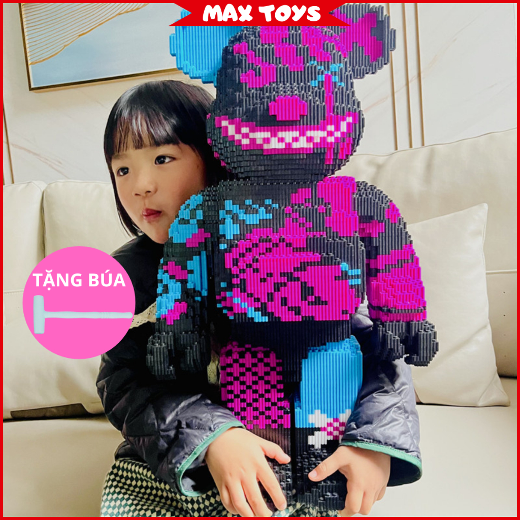 Le.Go Bearbrick Jinx 55cm tặng kèm búa và keo gắn cao cấp - Mô hình lắp ráp Bearbrick 55cm nhiều mẫu