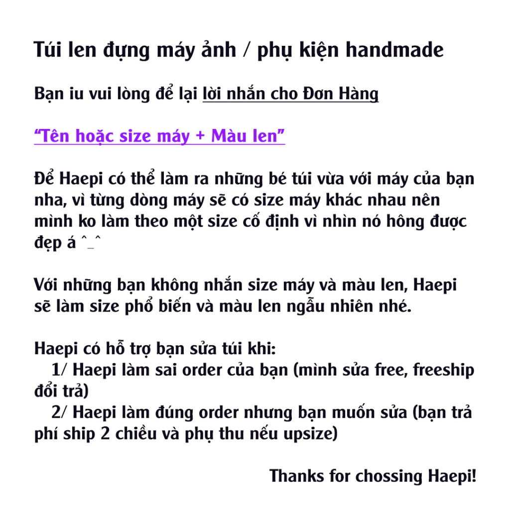 Túi len đựng máy ảnh (Banhmi Haepi)