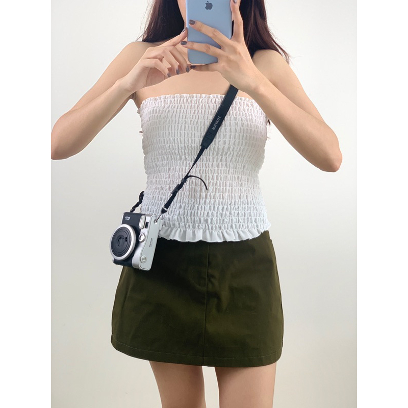 Áo ống nhún - áo quây nhún form dài siêu hack eo (Ảnh Choco tự chụp)