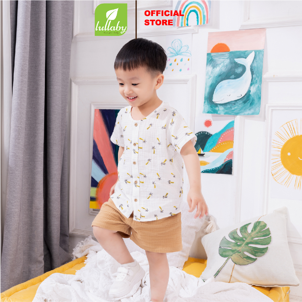 LULLABY - Bộ bé trai cộc tay cài giữa NH173V