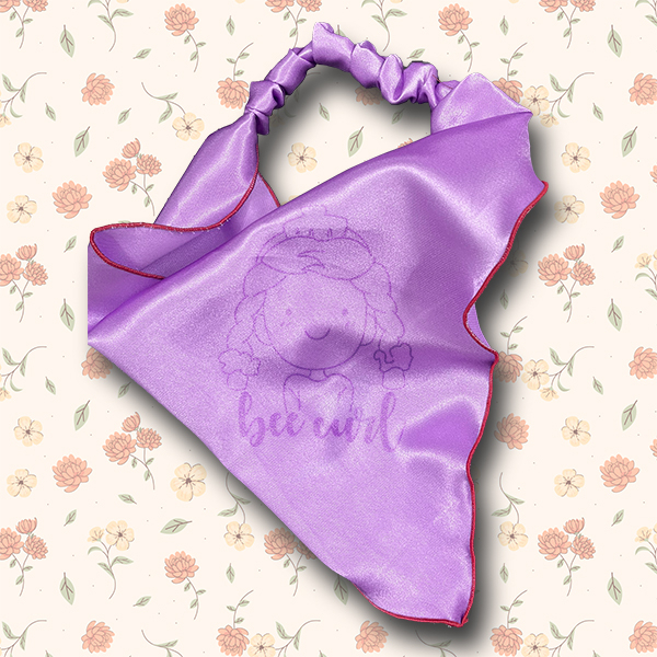 Băng Đô Cài Tóc Khăn Lụa Tam Giác, Bandana Sang Trọng Có Dây Chun Co Giãn