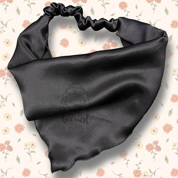 Băng Đô Cài Tóc Khăn Lụa Tam Giác, Bandana Sang Trọng Có Dây Chun Co Giãn