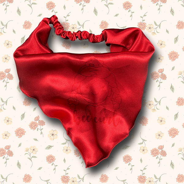 Băng Đô Cài Tóc Khăn Lụa Tam Giác, Bandana Sang Trọng Có Dây Chun Co Giãn