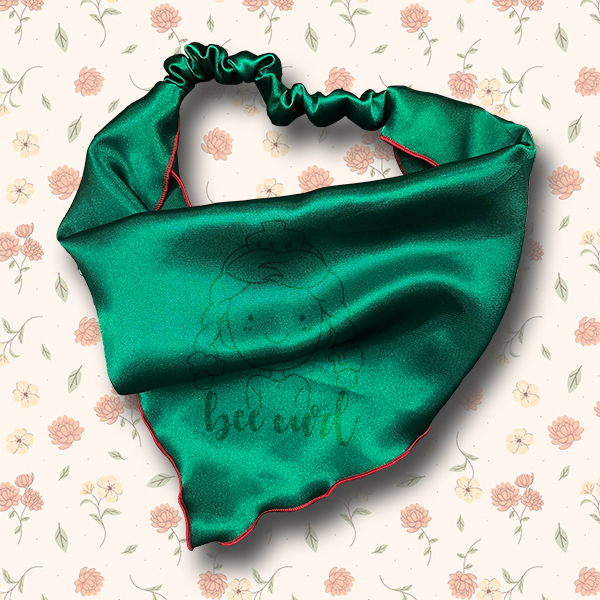 Băng Đô Cài Tóc Khăn Lụa Tam Giác, Bandana Sang Trọng Có Dây Chun Co Giãn