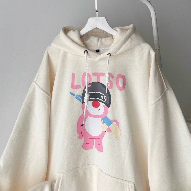 ÁO HOODIE - ÁO KHOÁC NỈ NGOẠI Dây full zip (Ảnh Thật) HOOIDE MỚI in GẤU HỒNG LOTSO DỄ THƯƠNG | BigBuy360 - bigbuy360.vn