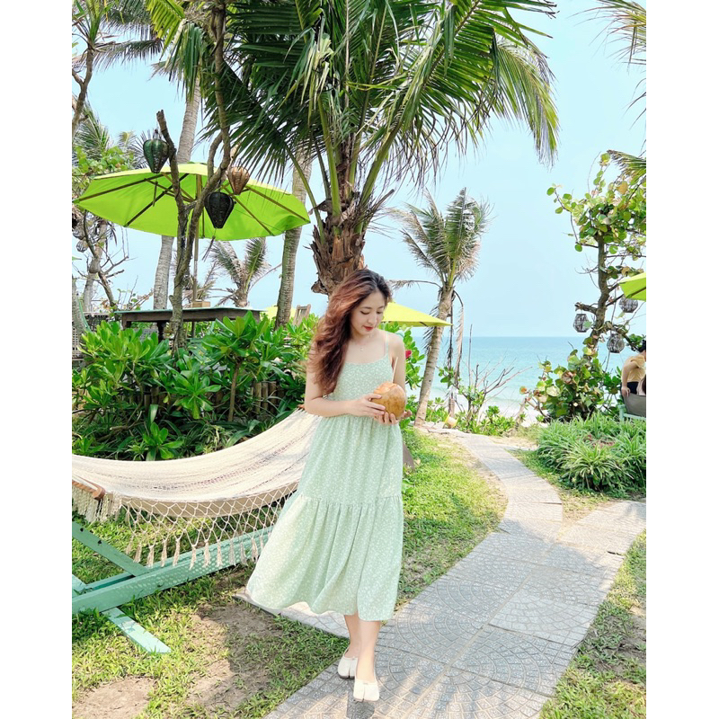 Đầm hai dây dáng babydoll hoa nhí thiết kế Ma Vie