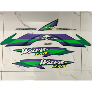  Bộ tem xe honda wave Thái 110 màu xanh nhớt hàng nhập Thái Lan chất lượng cao tem 3 lớp màu sắc tươi sáng 