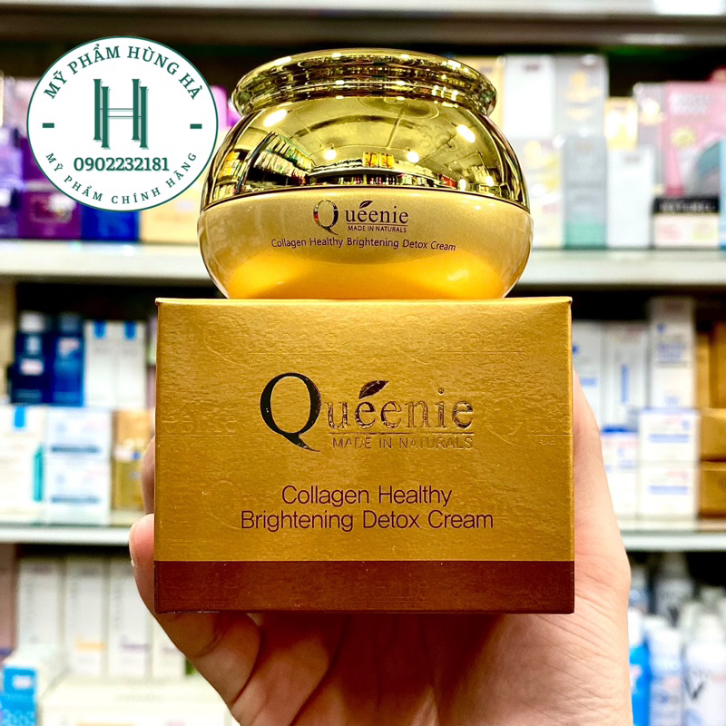 Kem dưỡng Queenie, kem dưỡng da hỗ trợ thải độc mờ nám Queenie Collagen Healthy Bringhtening Detox Cream Hàn Quốc 50ml