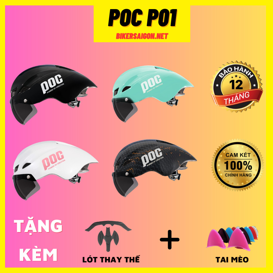 Mũ Bảo Hiểm Thể Thao Poc 01, Nón Xe Đạp Poc P01 Hàng Chính Hãng Có Túi Và Hộp