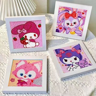 Sét 10 tranh đính đá khung gỗ mix mẫu