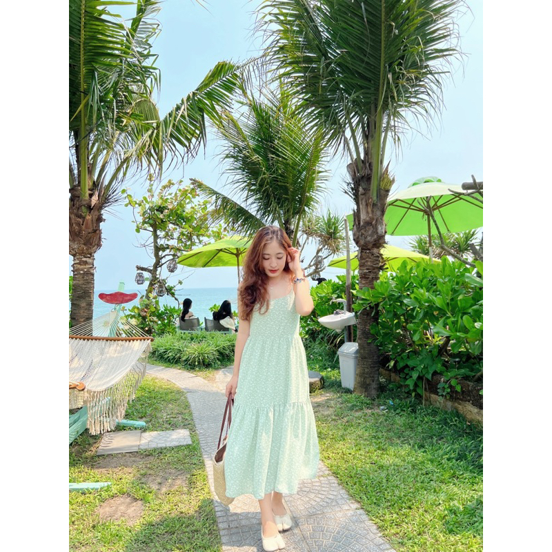 Đầm hai dây dáng babydoll hoa nhí thiết kế Ma Vie