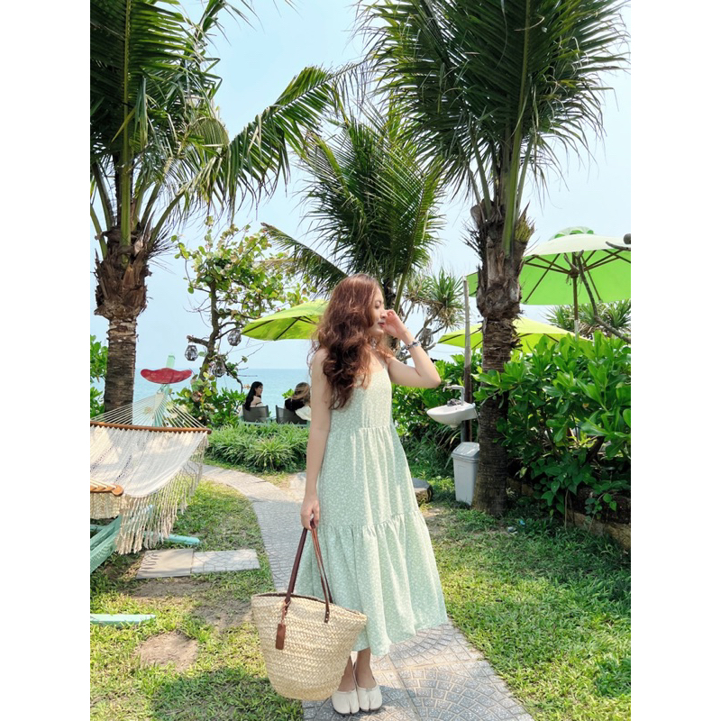 Đầm hai dây dáng babydoll hoa nhí thiết kế Ma Vie