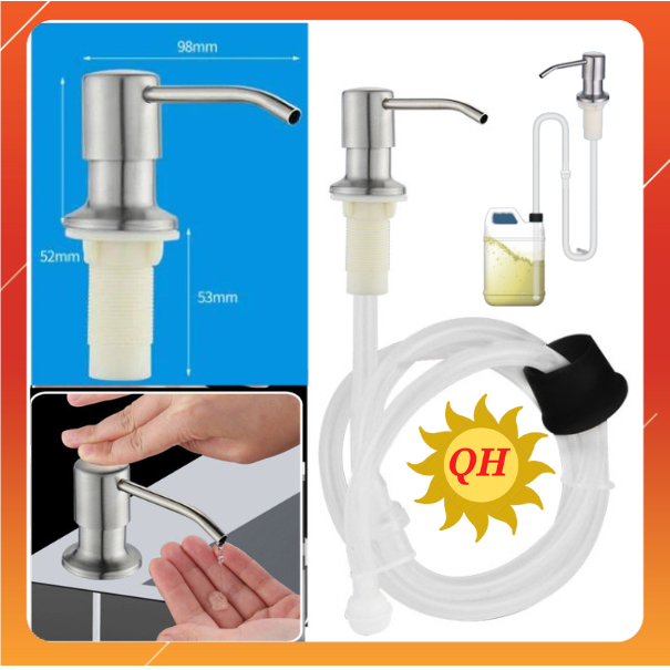 Bộ vòi dẫn nước rửa, Bộ đầu vòi dẫn bơm hút nước rửa chén bát INOX 304 gắn bồn rửa tiện dụng cho nhà bếp (QM.PK088)