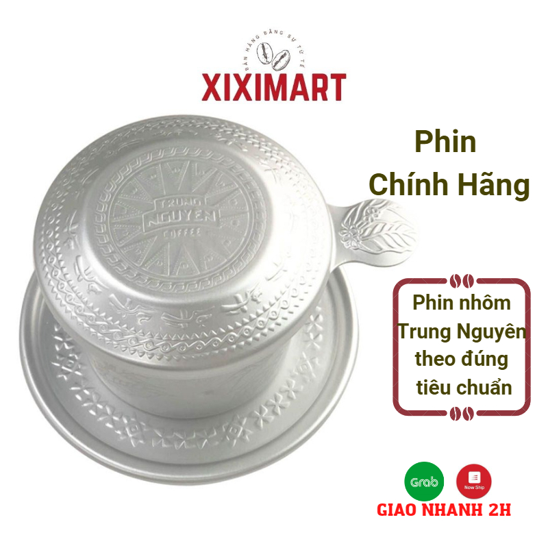 Phin nhôm Trung Nguyên Hoa Văn Trống Đồng In Nổi, Phin Nhôm Trung Nguyên Legend 170ml pha 1ly cà phê