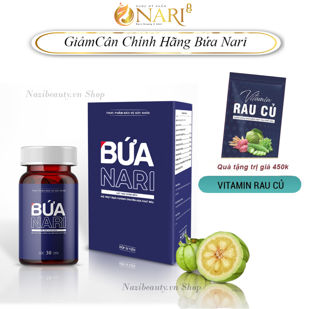 Bứa Nari viên uống hỗ trợ giảm béo tặng ngay vitamin rau củ giúp giảm cân an toàn và hiệu quả không tác dụng phụ hộp 30v