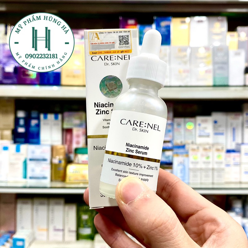 Serum Carenel, tinh chất dưỡng da, giảm nám, tàng nhang, thâm mụn, ngừa lão hóa Care:nel Niacianamide Zinc Serum 30ml