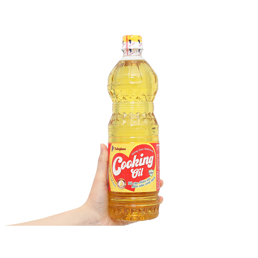 Combo 2 chai  Dầu ăn 100% thực vật tinh luyện từ cây cọ Nakydaco  Cooking Oil (Date 24 tháng